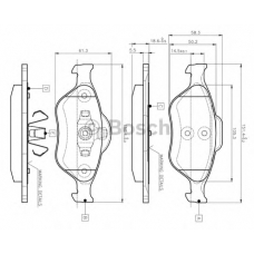 0 986 TB2 812 BOSCH Комплект тормозных колодок, дисковый тормоз