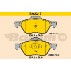 BA2317 BARUM Комплект тормозных колодок, дисковый тормоз