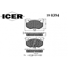 180394 ICER Комплект тормозных колодок, дисковый тормоз