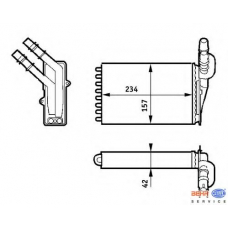 8FH 351 313-391 HELLA Теплообменник, отопление салона