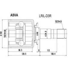 LRIL-D3R ASVA Шарнирный комплект, приводной вал