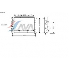 RTA2258 AVA Радиатор, охлаждение двигателя