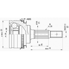 CVJ5342.10 OPEN PARTS Шарнирный комплект, приводной вал