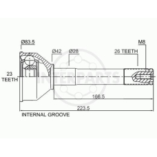 OJ-0572 InterParts Шарнирный комплект, приводной вал