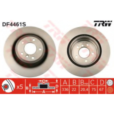 DF4461S TRW Тормозной диск