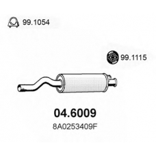 04.6009 ASSO Средний глушитель выхлопных газов