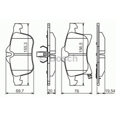 0 986 494 513 BOSCH Комплект тормозных колодок, дисковый тормоз