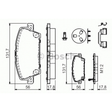 0 986 494 611 BOSCH Комплект тормозных колодок, дисковый тормоз