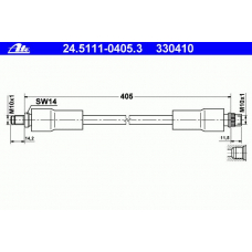 24.5111-0405.3 ATE Тормозной шланг