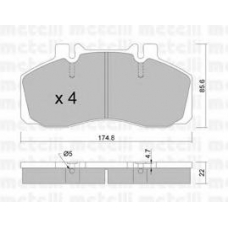 22-0266-0 METELLI Комплект тормозных колодок, дисковый тормоз