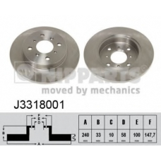 J3318001 NIPPARTS Тормозной диск