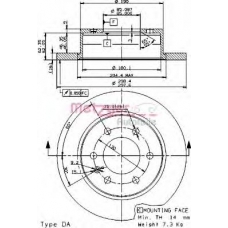 14908 E METZGER Тормозной диск