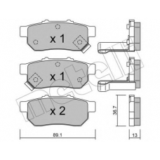 22-0176-1 METELLI Комплект тормозных колодок, дисковый тормоз