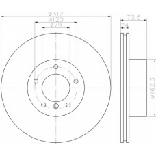 8DD 355 115-381 HELLA Тормозной диск