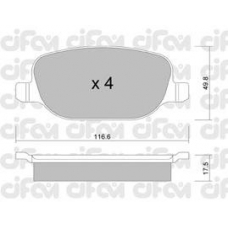 822-704-0 CIFAM Комплект тормозных колодок, дисковый тормоз