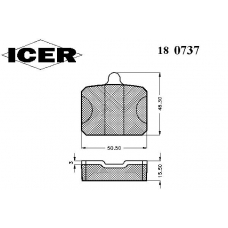 180737 ICER Комплект тормозных колодок, дисковый тормоз