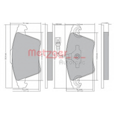 1170422 METZGER Комплект тормозных колодок, дисковый тормоз