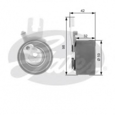 T43119 GATES Натяжной ролик, ремень грм