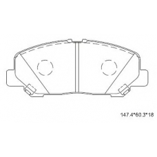 KD2771 ASIMCO Комплект тормозных колодок, дисковый тормоз