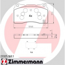 23325.160.1 ZIMMERMANN Комплект тормозных колодок, дисковый тормоз