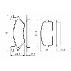 0 986 460 985 BOSCH Комплект тормозных колодок, дисковый тормоз