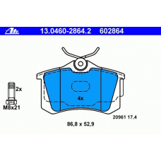 13.0460-2864.2 ATE Комплект тормозных колодок, дисковый тормоз
