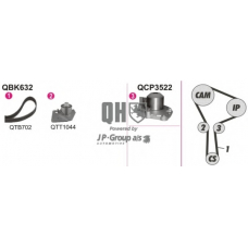 4314102619 Jp Group Водяной насос + комплект зубчатого ремня
