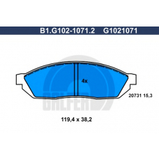 B1.G102-1071.2 GALFER Комплект тормозных колодок, дисковый тормоз