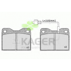 35-0393 KAGER Комплект тормозных колодок, дисковый тормоз