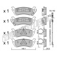 586.1W TRUSTING Комплект тормозных колодок, дисковый тормоз