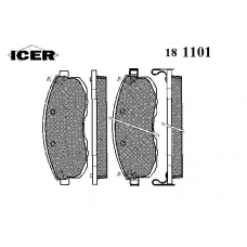 181101 ICER Комплект тормозных колодок, дисковый тормоз