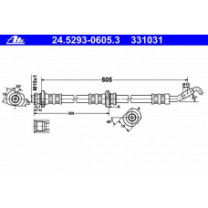 24.5293-0605.3 ATE Тормозной шланг