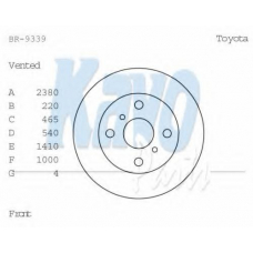 BR-9339 KAVO PARTS Тормозной диск