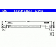 83.6124-0252.3 ATE Тормозной шланг