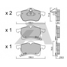 BPOP-1013 AISIN Комплект тормозных колодок, дисковый тормоз