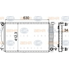 8MK 376 766-334 HELLA Радиатор, охлаждение двигателя