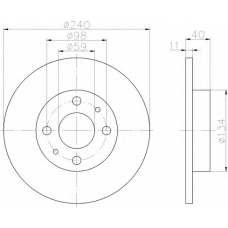 8DD 355 101-601 HELLA Тормозной диск