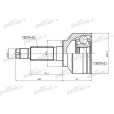 PCV1654 PATRON Шарнирный комплект, приводной вал