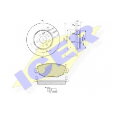 31380-6767 ICER Комплект тормозов, дисковый тормозной механизм