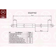 65227102 KLOKKERHOLM Газовая пружина, крышка багажник