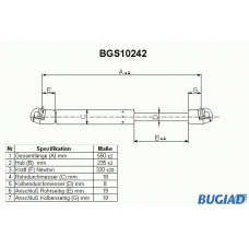 BGS10242 BUGIAD Газовая пружина, крышка багажник