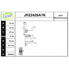 JH22426A1K SERA Шарнирный комплект, приводной вал