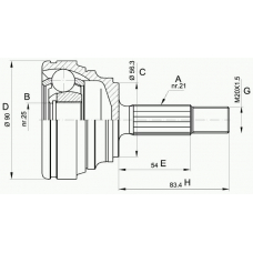 CVJ5204.10 OPEN PARTS Шарнирный комплект, приводной вал