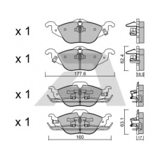 BPOP-1006 AISIN Комплект тормозных колодок, дисковый тормоз