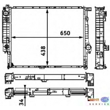 8MK 376 711-501 HELLA Радиатор, охлаждение двигателя