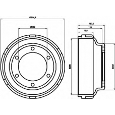 8DT 355 300-471 HELLA Тормозной барабан