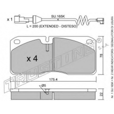 278.4W TRUSTING Комплект тормозных колодок, дисковый тормоз