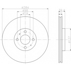 8DD 355 102-521 HELLA Тормозной диск