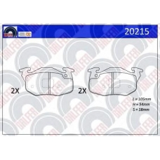 20215 GALFER Комплект тормозных колодок, дисковый тормоз