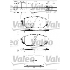 601308 VALEO Комплект тормозных колодок, дисковый тормоз